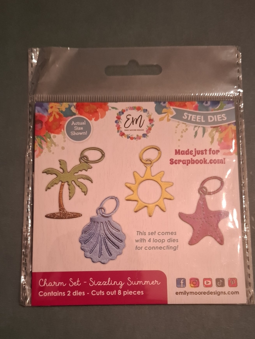 Emily Moore Designs Sizzling Summer Charm Die Set — Multicolor